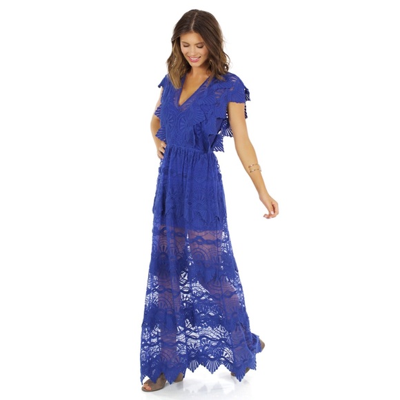 Nightcap Dresses & Skirts - NWT • Nightcap Clothing • Mayan Lace Gown Indigo